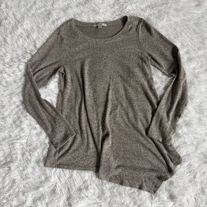 Green Envelope Gray Asymmetrical Sweater
